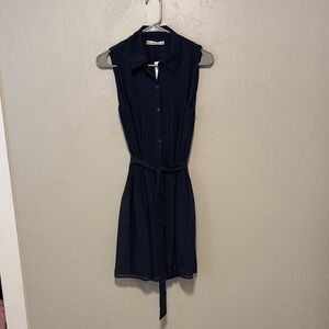 Slate Blue Shirt Dress - Tall length.